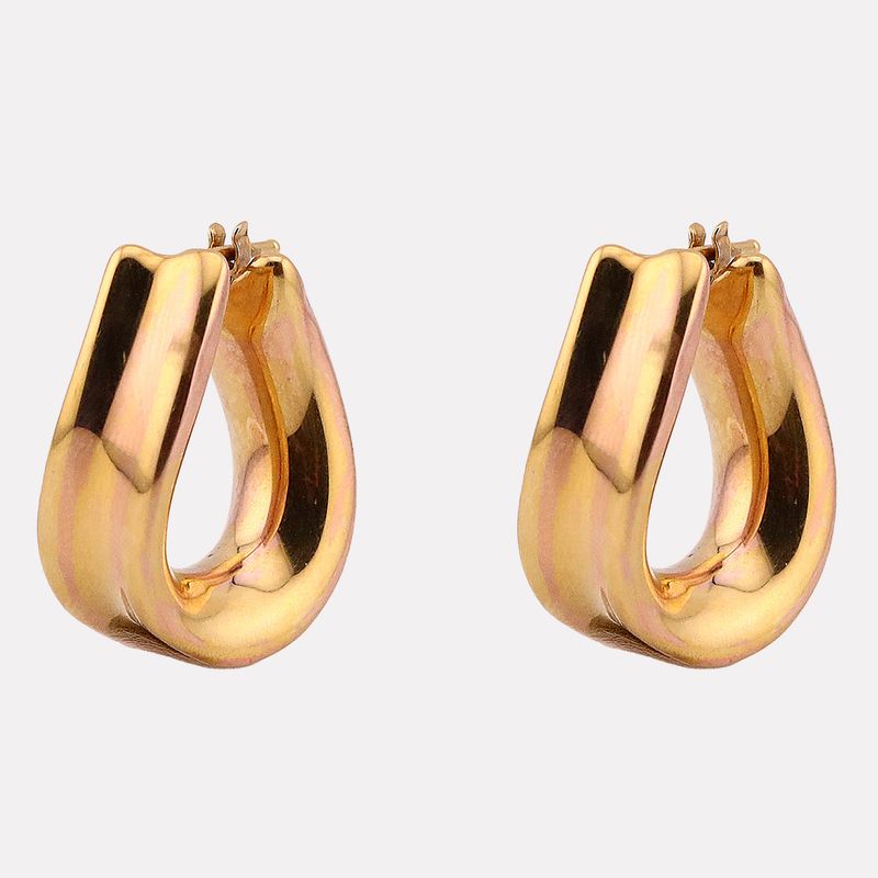 Arracadas Torcidas Lisas 14k 5.1g